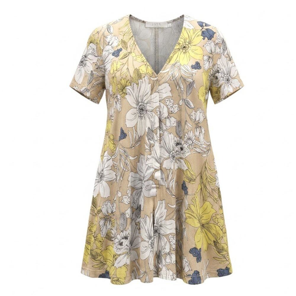 ASTR The Label Short Jumper Floral Tan/Yellow Romatic Boho Extra Small